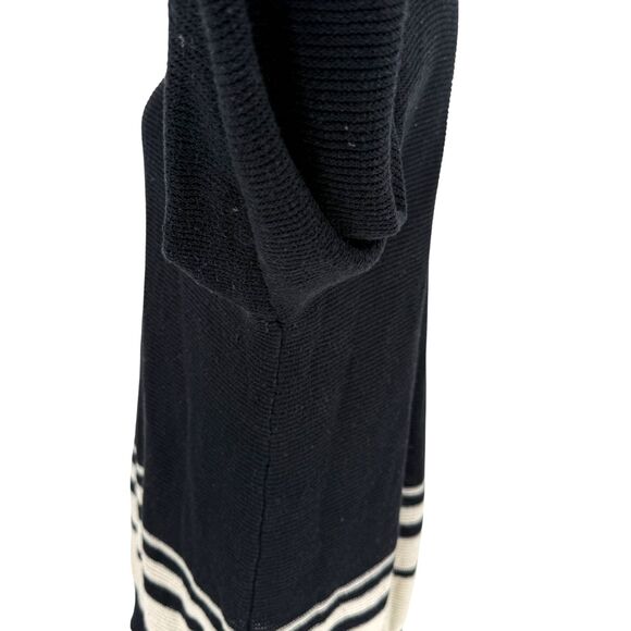 Daisy Fuentes Tunic Sweater XL Black White Stripe Knit Long Sleeve Crew Neck EUC - Picture 7 of 14